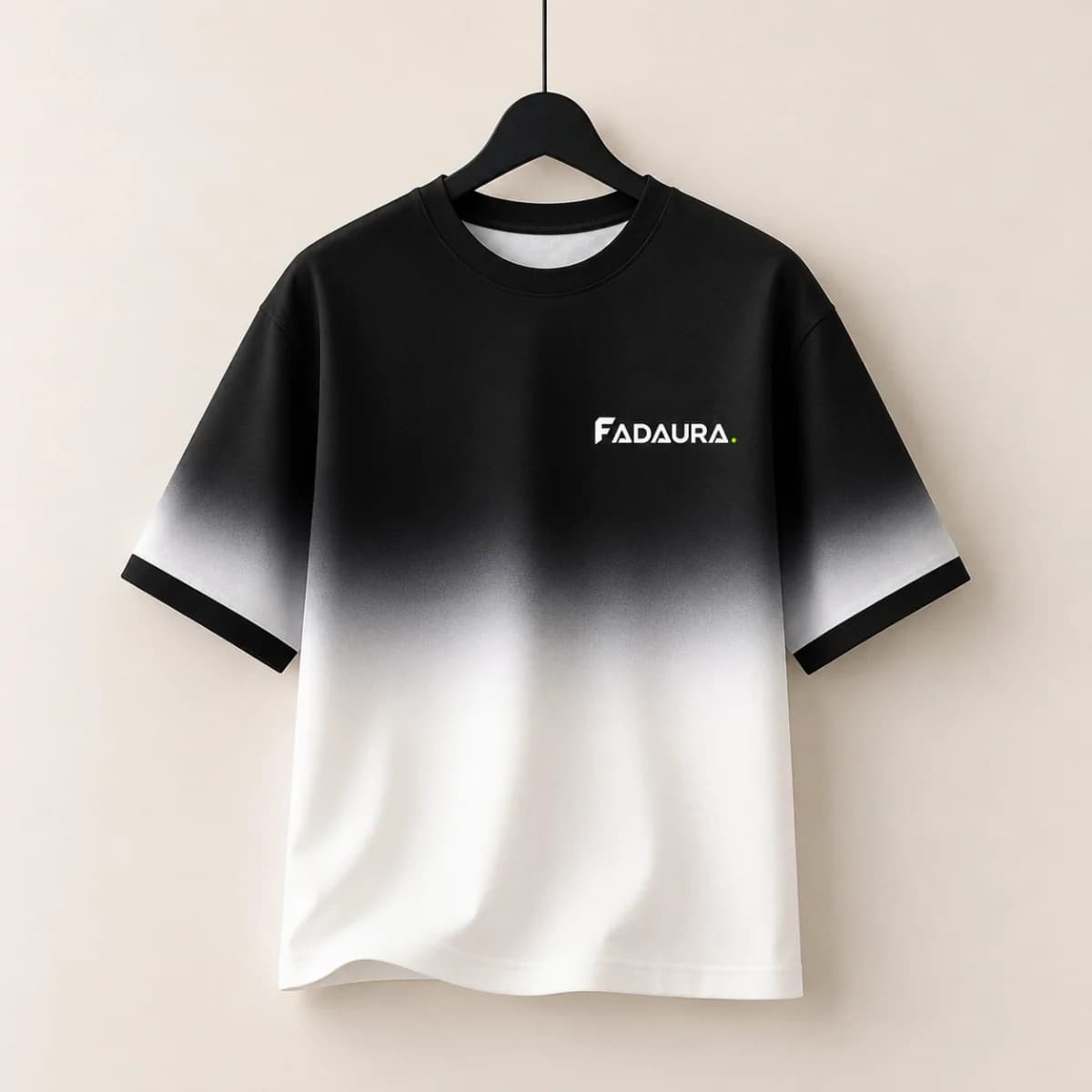 Black and white color gradient t-shirt